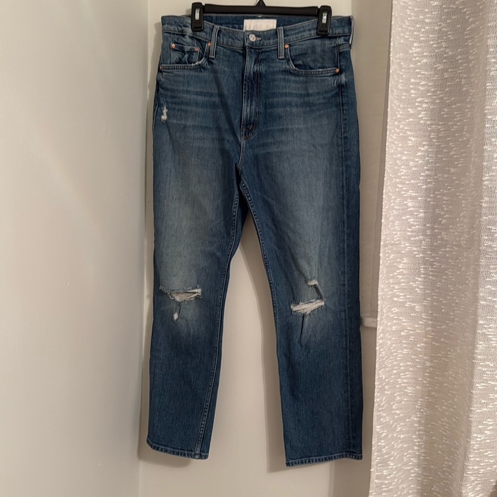 MOTHER HIGH WAISTED RIDE ANKLE JEANS SIZE 32